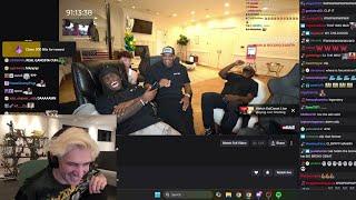 xQc Reacts to Franklin(from GTA V) & Kai Cenat Getting CJ to say "Oh Sh*t Here We Go Again"