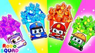 Rainbow Popcorn Song  This Is Popcorn Song | Nursery Rhymes | RoboSquad Kids Songs