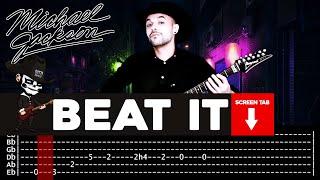 【MICHAEL JACKSON】[ Beat It ] cover by Masuka | LESSON | GUITAR TAB