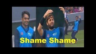 Afridi making fun of Rashid Khan