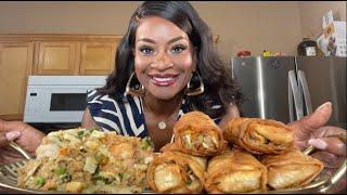 HOMEMADE SHRIMP FRIED RICE & EGG ROLLS!