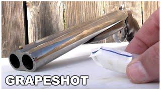 Double-Barrel Shotgun PISTOL using GRAPESHOT for self-defense?