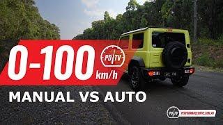 2019 Suzuki Jimny 0-100km/h & engine sound (manual vs auto)