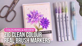 ZIG Clean Color Real Brush Markers | COLOURING & REVIEW