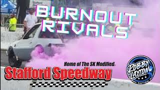 Burnout Rivals - Robby Layton in the 76 AMC Pacer doing a big pink smoke show ‎@StaffordSpeedway 