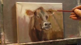 Cow Painting REAL TIME Every Brush Stroke "Alla Prima""Daily Painter" Peter Chorao