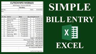 How enter bill in excel | Billing in ms excel | How to prepare tax bill in excel in Tamil