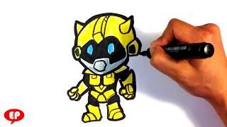 How to Draw Transformers (cute) - Bumblebee - Easy Pictures to Draw