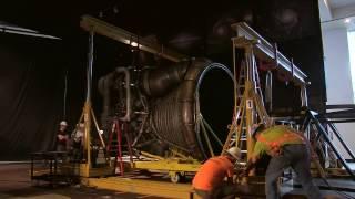 Installing Apollo's Saturn V Rocketdyne F-1 rocket engine timelapse - The Museum of Flight , Seattle