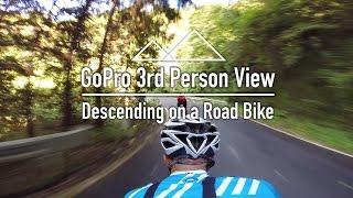 GoPro 3rd person view Cycling. Descending on a road bike