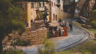 One of the most beautiful dioramas from Alsace with steam trains and uniquely constructed houses