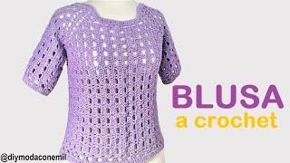 Blusa de mujer tejida a crochet paso a paso