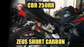 KNALPOT GP TECH ZEUS SHORT CARBON || HONDA CBR 250RR ~ Jeri Carlone