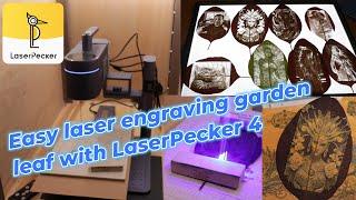 Easy laser engraving garden leaf with LaserPecker 4 #Laserpecker #productreview #laserengraving