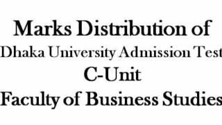 Dhaka University BBA (C Unit) Admission Test Syllabus, FBS, DU