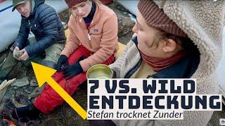 7 vs. Wild Bushcraft news: Stefan Waldmann trocknet Zundernest am Feuer. Folge 3