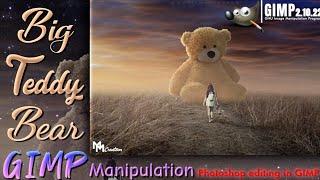 Big Teddy Bear GIMP Tutorial - Photo Manipulation | Photoshop editing in gimp | Codingcreator