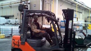 Jingle bell forklift driver