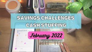 CASH STUFFING SAVINGS CHALLENGES | FEBRUARY 2022 | KIMBERLY BUDGETS