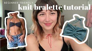 simple knit bralette pattern tutorial - beginner friendly