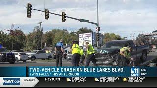 Two vehicle crash temporarily blocks traffic at busy intersection | KMVT