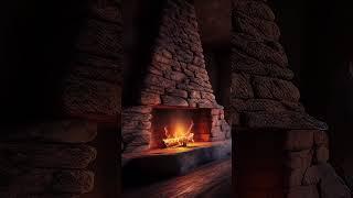 Cozy Cavern | Soothing Fire | Snowy Mountain View | ️