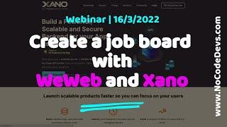 Create a job board with WeWeb and Xano