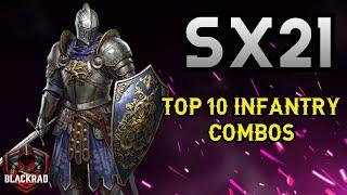 Sx21 WITHOUT AND WHITH SKINS TOP 10 INFANTRY COMBOS - Rise of Castles Ice and Fire