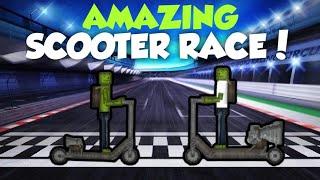 SCOOTER RACE | TEAM POOPY VS TEAM SHIRT GUY | MELONPLAYGROUND