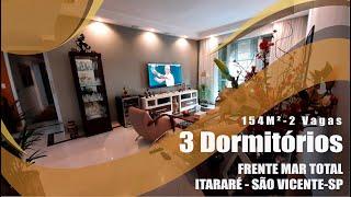 3 Dormitórios Reformado, Alto padrão Frente mar, 2 vagas no Itararé, São Vicente.