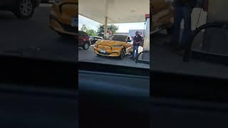 Guy trying to put gas in an ALL ELECTRIC mustang! #kickgas #electricnow