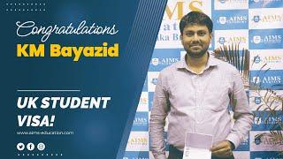 Congratulations KM Bayazid | UK student visa course MSc Engineering Management | AIMS Education