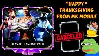 MK Mobile. Diamond Cards Cancelled for Thanksgiving? HUGE Klassic Diamond Pack Opening.