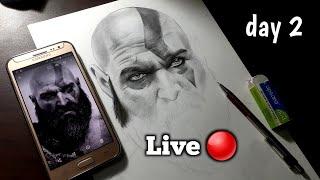 Part 2 / God of War - Kratos Drawing [ LIVE ] Subhojit Mondal Art / Drawing Kratos / #drawing #Art