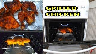 How to make grilled chicken using gas oven/cooking range/ GRILLED CHICKEN