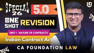 CA Foundation Law - One shot Revision | Unit 1 | Indian Contract Act |  | Special 26 5.O | IGSIR