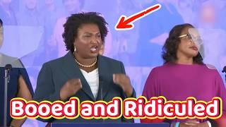 Stacey Abrams Booed and RIDICULED as Trump BLASTS Her at National Address #staceyabrams