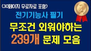 전기기능사필기 무조건 암기해야하는 문제 239개 모음!(무료자료포함)  1시간 투자로 완성!