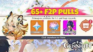 BIG NEWS FOR F2P PLAYERS!! 65+ FREE PULLS IN NEXT PATCH + FREE 4 STAR CHARACTER - Genshin Impact