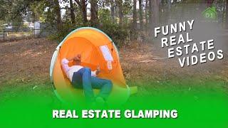 REAL ESTATE AGENT PITCHES HIS TENT
