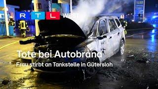 Tote bei Autobrand: Frau stirbt an Tankstelle in Gütersloh | RTL WEST, 10.10.2024