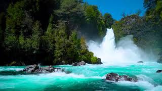 Huilo Waterfall and River 4k in Chilean. Relaxing Nature Sounds, Waterfall, White Noise for Sleep.