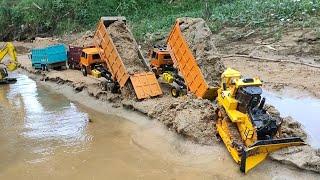 PEROYEK  BENDUNGAN BESAR‼️ RC EXSAVATOR RC BULDOZER DAN RC DAM TRUK HINO SEDANG BEKERJA DI SUNGAI