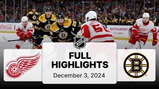 NHL Highlights | Red Wings vs. Bruins | December 03, 2024