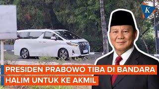 Momen Rombongan Prabowo Tiba di Bandara Halim, Segera Bertolak ke Akmil Magelang