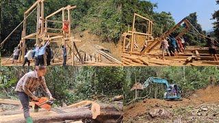 FULL VIDEO complete 180 day building a new wooden house in the forest