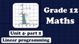 Grade 12 Mathematics  Unit 4 Introduction to Linear Programming part 2