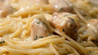 Pasta alfredo con pollo  Como hacer una DELICIOSA receta con spaghetti