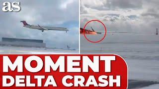 SHOCKING VIDEO: MOMENT of DELTA FLIGHT CRASH in TORONTO captured on camera