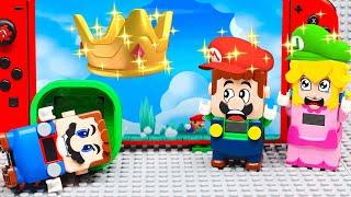 Lego Mario Bros enters Nintendo Switch game and find Peach’s lost crown!! Mario Story